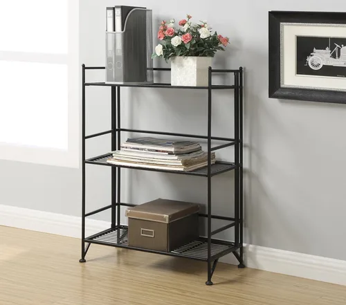 Vista 2 de Convenience Concepts Designs2Go - Estante para almacenamiento extra de 2 pisos, metal, plegable, Negro