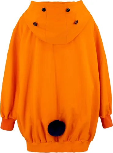 Vista 5 de DAZCOS Chaqueta de cosplay de anime para mujer sudadera con capucha de muslo largo naranja para Halloween Naranja