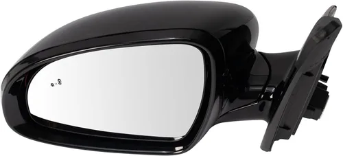 Vista 6 de TRQ Espejo plegable con calefacción eléctrica del lado del conductor con indicador de punto ciego pintura a juego negro liso compatible con Kia