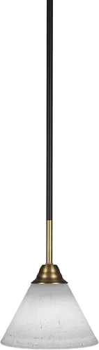 Vista 125 de Toltec Lighting Paramount - Mini colgante de 1 luz en acabado negro mate con cristal de arte perla de 7 pulgadas y estilo negro
