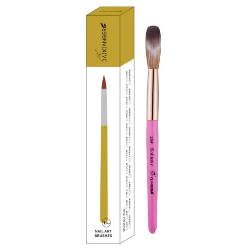 Vista 14 de Kolinsky - Brocha acrílica para uñas, tamaño 10, forma ovalada de cabello Kolinsky para aplicación acrílica, herramienta de manicura profesional