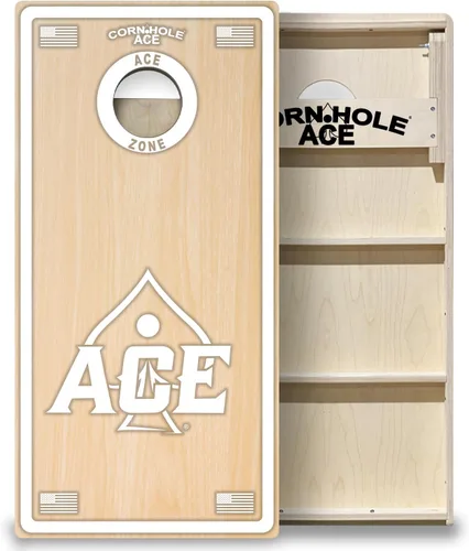 Vista 19 de CornholeAce ACE PRO Professional Cornhole Boards - No Bounce! Triple Wide Legs, 3/4" Baltic Birch Plywood, Handles, Regulation Size (4x2ft)