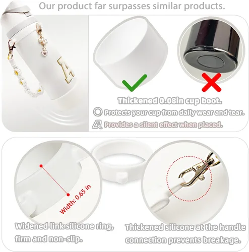 Vista 10 de SITKOL Juego de Monogramas Bonitos de Silicona Compatible con Botella de Agua Owala 24 oz, 32 oz, 40 oz - Accesorios Perfectos con la Letra Owala
