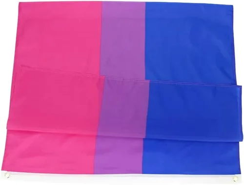 Vista 2 de Flaglink Bandera de orgullo bisexual de 3 x 5 pies - Banner de arcoíris bi