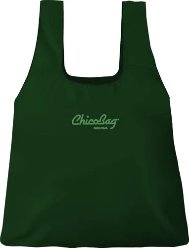 Vista 2 de ChicoBag Bolsa de comestibles reutilizable compacta original con bolsa adjunta y clip de mosquetón, perfecta para compras, viajes, organización