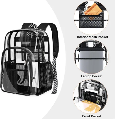 Vista 2 de PAMANO Mochila transparente, Negro -, A