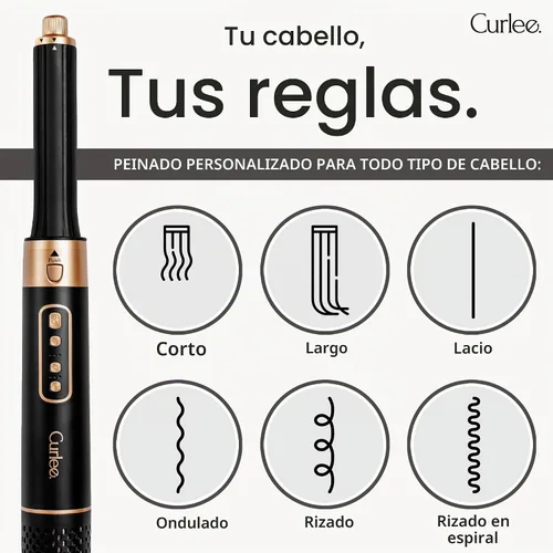 Vista 7 de Cepillo secador de pelo 6 en 1, cepillo moldeador de aire caliente de 1200 W con caja de cuero, cepillo voluminizador para secador, rizador