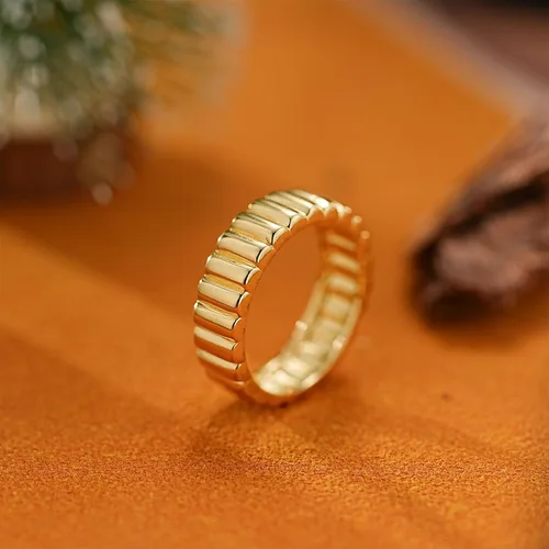 Vista 5 de Anillos para mujer, modernos y delicados anillos chapados en oro de 14 quilates, hipoalergénicos con circonita cúbica, anillo midi de color rosa