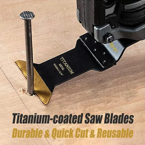 Vista 7 de 6 hojas de sierra oscilantes de titanio para clavos de metal, material duro y plástico de madera, kits de cuchillas multiherramientas compatibles