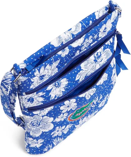 Vista 4 de Vera Bradley Bolso cruzado estilo hipster universitario de algodón con triple cremallera (varios equipos disponibles)