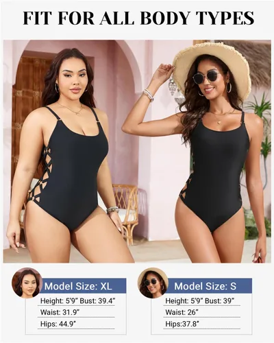 Vista 4 de Tempt Me - Traje de baño de una pieza para mujeres, te hace lucir delgada con sus tirantes cruzados, traje de baño sexy