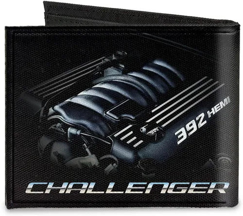 Vista 2 de Buckle-Down Billetera plegable de lona Challenger Bold392 Hemi Engine