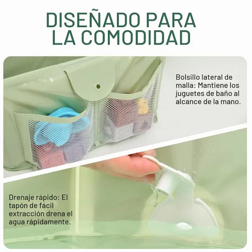 Vista 3 de UNCLE WU - Bañera plegable para ducha a ras de suelo, 12M-5Y