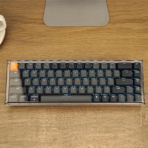 Vista 5 de GEEKRIA Cubierta antipolvo para teclado 65%, cubierta de teclado acrílico transparente para teclado mecánico de computadora de 68 teclas, compatible