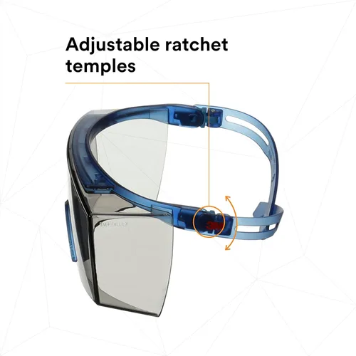 Vista 6 de 3M Gafas de seguridad, serie SecureFit 3700, paquete de 1, antiarañazos, se adaptan sobre lentes, lentes grises para interiores y exteriores