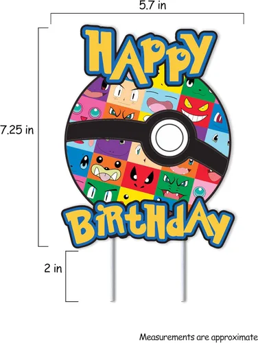 Vista 4 de Decoración de pastel de cumpleaños de dibujos animados de anime personalizada, decoración de fiesta de cumpleaños