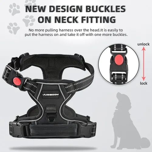 Vista 2 de Arnés para perro sin tirón y correa - Chaleco ajustable suave y acolchado, chaleco Oxford reflectante con asa de fácil control para perros pequeños