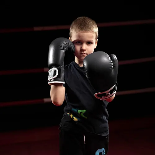 Vista 4 de Kruzak - Guantes de boxeo para niños de 5 a 10 años de entrenamiento, sparring, kickboxing, muay thai, artes marciales y lucha de artes marciales