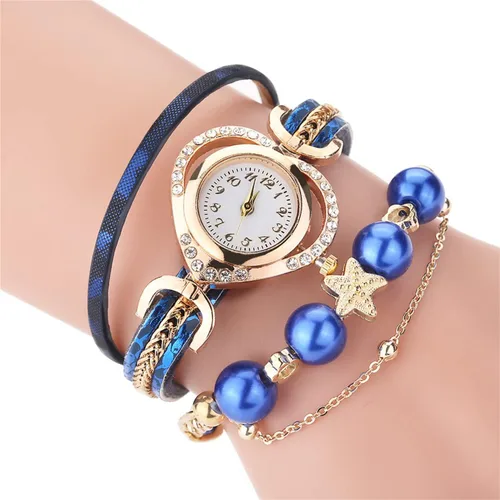 Vista 2 de Reloj de mujer trenzado CdyBox banda de cuero rivet (paquete de 6).