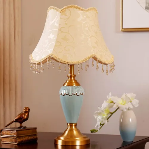 Vista 6 de Desk Lamp Reading Light Chinese Retro Table Lamp Bedroom Bedside Lamp Living Room Decoration Ceramic Table Lamps Office Desktop Decor Desk Lamp