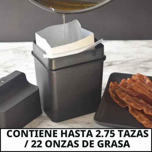 Vista 4 de Sistema de atrapador de grasa/contenedor de almacenamiento de grasa con doce bolsas de grasa desechables para grasa de tocino y eliminación