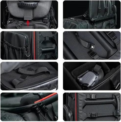 Vista 4 de HGLRC - Estuche para mochila de dron FPV con bandolera para dron de carreras de quadcopter y piezas para combo DJI FPV