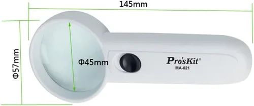 Vista 3 de Pro'sKit MA-021 3.5X Lupa LED de mano para remiendo DIY componentes electrónicos Junta de soldadura Herramientas de mantenimiento
