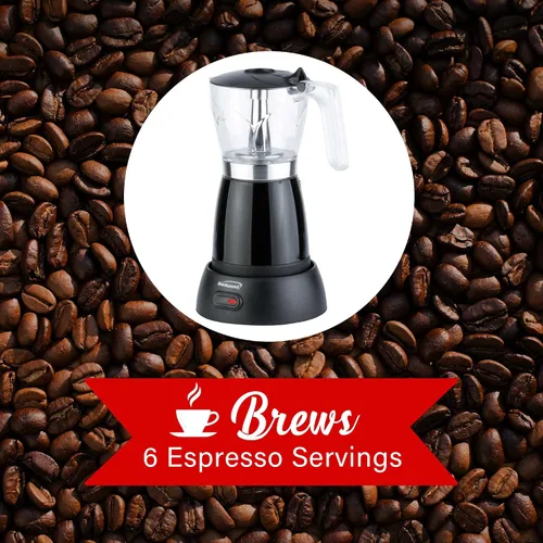 Vista 2 de Brentwood TS-119BK Máquina eléctrica inalámbrica de 550 vatios para café expreso, 6 porciones (negro)