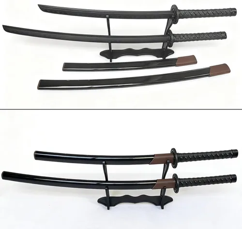 Vista 3 de 2PCS High-Toughness Polypropylene Training Martial Practice Katana Plastic Sword Unsharp with Stand and Belt