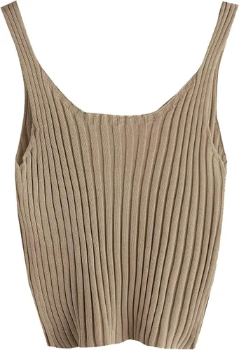 Vista 2 de SweatyRocks - Camiseta de tirantes para mujer, ajustada, tipo chaleco, sin mangas, acanalada