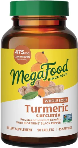 Vista 10 de Suplemente dietético MegaFood Turmeric Strength para todo el cuerpo, hfs-koi-zk-a8980, 60, 1