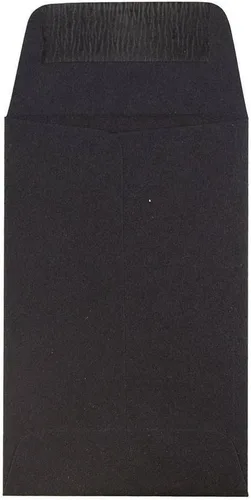 Vista 2 de JAM PAPER Sobres de negocios de monedas #1 - 2 1/4 x 3 1/2 - Negro liso - Paquete de 50