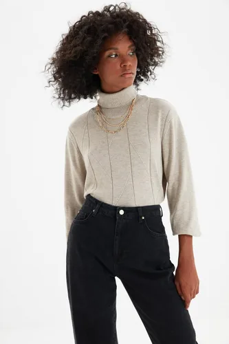 Vista 3 de Trendyol Jeans de pierna ancha de cintura alta para mujer