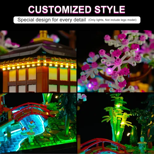 Vista 5 de Kit de iluminación LED para Lego Icons Tranquil Garden 10315, luz LED compatible con modelos de bloques de construcción Lego 10315