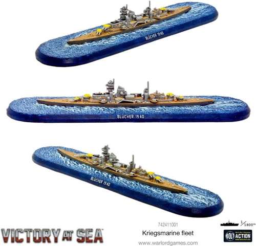 Vista 9 de Warlord Victory at Sea - Flota alemana Kriegsmarine para victoria en el mar, acorazado de mesa de la Segunda Guerra Mundial, kit de plástico