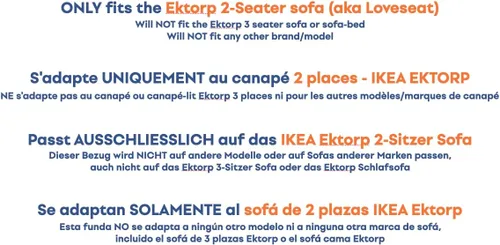 Vista 5 de Comfort Works Funda de repuesto personalizada Ektorp para sofá biplaza, compatible con sofá de 2 plazas IKEA Ektorp (sofá biplaza - gris mediano)