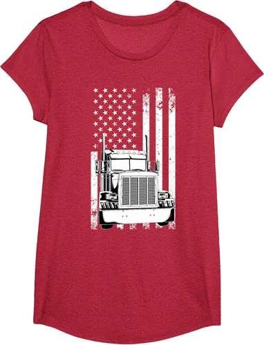 Vista 41 de Camión conductor bandera americana camionero vintage hombres mujeres regalo camiseta