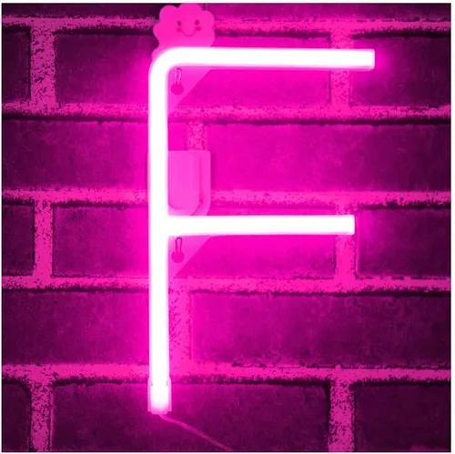 Vista 34 de Letrero de neón, letras de neón, letras del alfabeto de neón iluminadas, letras con luces LED, letras de marquesina iluminadas, batería, USB, rosa