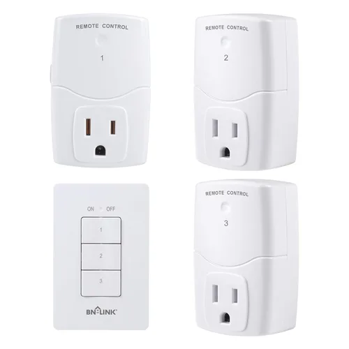 Vista 9 de BN-LINK Interruptor eléctrico de tomacorriente inalámbrico de control remoto para luces, ventiladores, luces navideñas, pequeños electrodomésticos