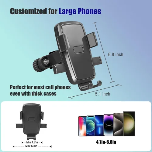 Vista 3 de Soporte de Teléfono para Motocicleta y Bicicleta, Clip Soporte para Teléfono Celular de Bicicleta, Abrazadera para Manillar de Bicicleta y Scooter