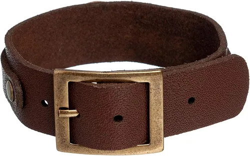 Vista 3 de Intercession Pulsera de protección de cuero genuino de San Benito, fabricada en Brasil, Madera