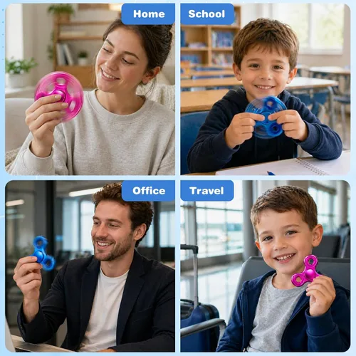 Vista 5 de Fidget Spinners 2 unidades, juguete de metal para aliviar el estrés, giro silencioso de alta velocidad, reducción de enfoque y ansiedad, juguetes