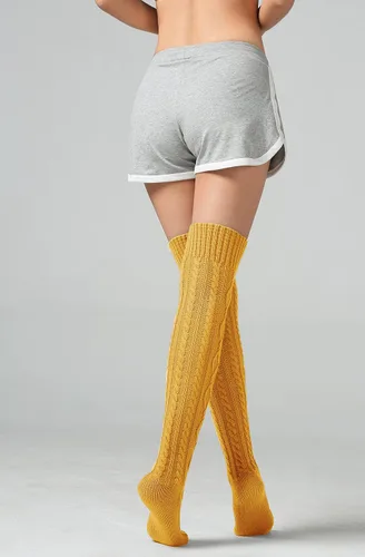 Vista 3 de SherryDC - Calcetines de punto para mujer, hasta el muslo, extra largas, calentadores de piernas, para invierno