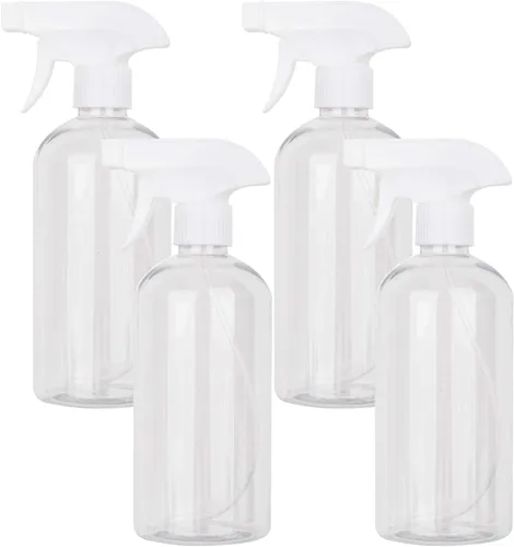 Vista 11 de UUJOLY Botella pulverizadora de plástico de 17 onzas, botellas de spray vacías, recipiente transparente recargable para agua, aceites esenciales