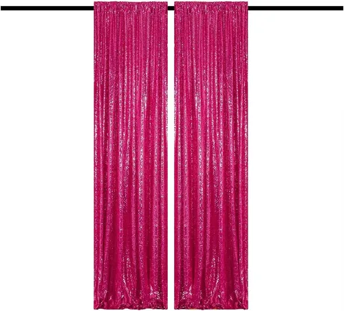 Vista 62 de Cortinas de Fondo de Lentejuelas Negras Cortinas Brillantes con Purpurina 2FTx8FT 2 Paneles para Decoraciones de Bodas Fiestas de Cumpleaños