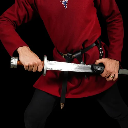Vista 4 de Mythrojan Rana "Adventurer", ideal para Warrior Knight Vikings SCA LARP, cuero de grano completo