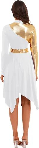 Vista 2 de Aislor Vestido de baile litúrgico de alabanza litúrgica para mujer, disfraz de adoración de iglesia
