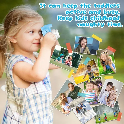 Vista 7 de Dylanto Cámara de selfie mejorada para niños, regalos de cumpleaños de Navidad para niños de 3 a 8 años, cámaras digitales para niños con video HD