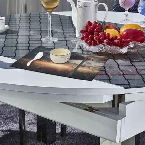 Vista 4 de Laminated Alienes Invasion Flying Saucer Spaceship Placemats Set of 6 Resistant Table Mats Washable Place Mats for Dinner Party Table Decoration