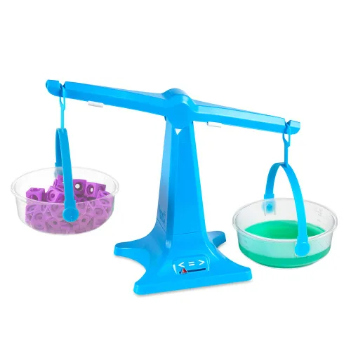 Vista 5 de hand2mind Balanza de Bandeja Anidable Azul, Báscula de Equilibrio Doble Transparente para Niños, Báscula de Peso para Líquidos y Sólidos, Fácil